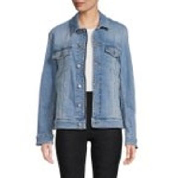 Zadig & Voltaire NWOT Kase Denim Jacket Light Blue in Size M Missing zipper Pull
